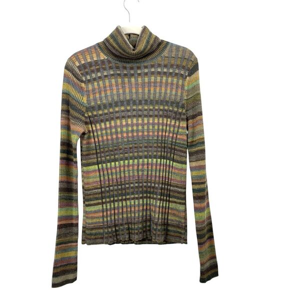 Anthropologie Moth Sydney wool blend Turtleneck sweater Size M in Grey Motif - Picture 2 of 10